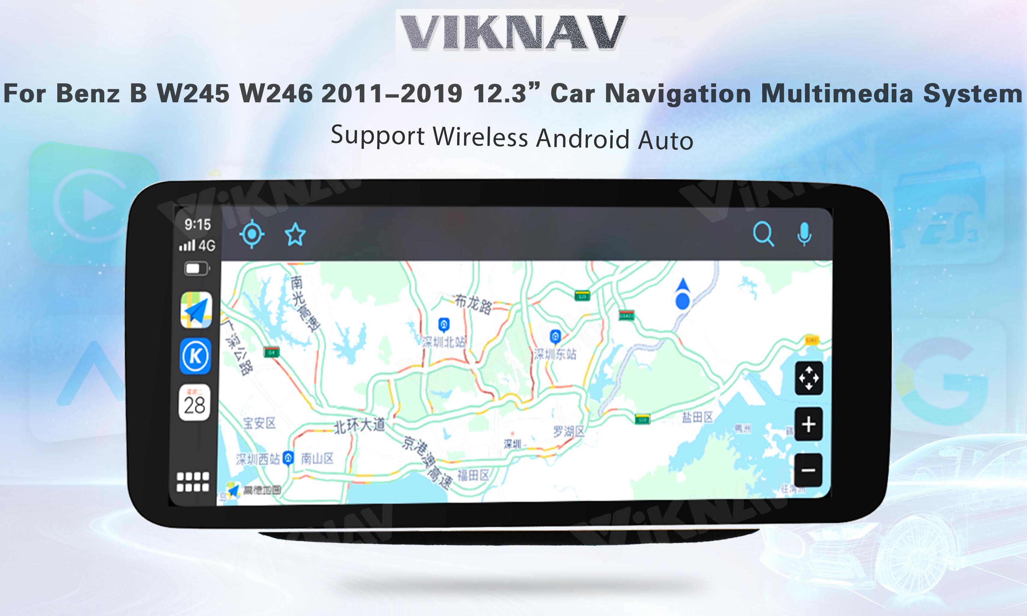 Viknav Android Car Radio Для Mercedes Benz B Class W245 W246 2011-2019 12.3 дюймовый стереоплеер GPS навигация (NTG4.5)