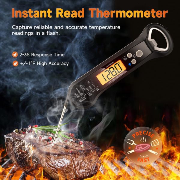 Portable Digital Display Waterproof Kitchen Temperature Sensors Thermometer