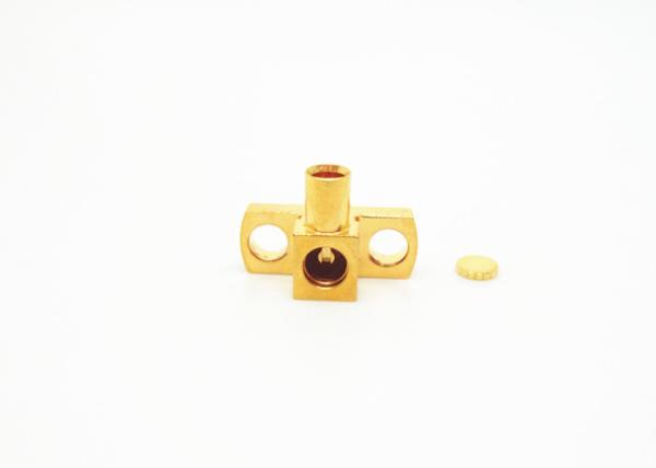 Os furos fêmeas do conector 2 de SMP RF do ângulo direito flangeiam conector coaxial da montagem