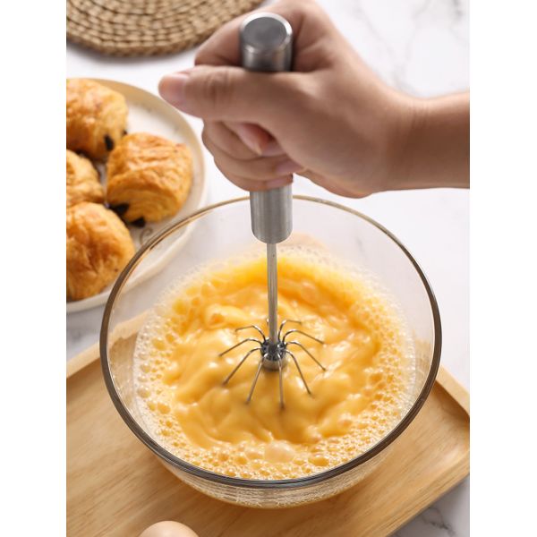 Customized Color Hand Push Mixer Cream Whipper Rotating Semi-Automatic Stainless Steel Egg Beater