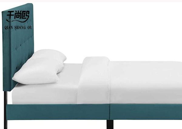 Ocean Blue Factory Velvet Upholstered Tufted King Platform Bed