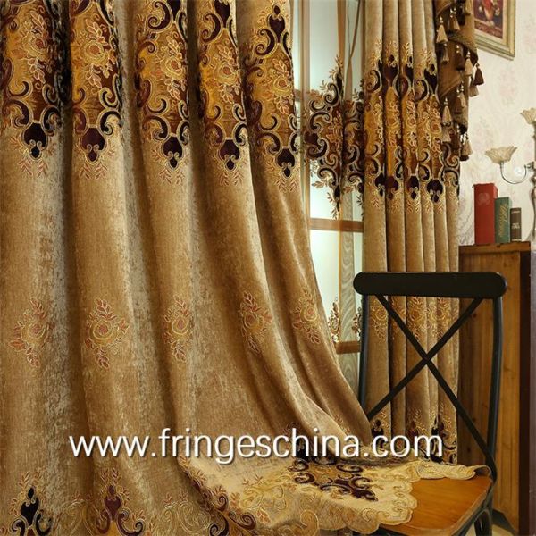 European Style Home Textile Blackout Jacquard Embroidery Window Curtain