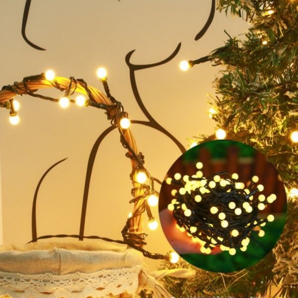 LED Solar String Light With Remote Control Adjustable Brightness for Christmas Decorative