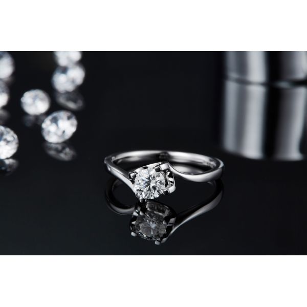 RD 4MM Trapezoidal White Moissanite 9K Silver Ring CZ Minimalist Wedding Jewelry