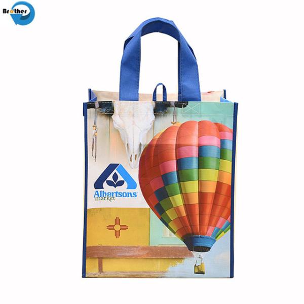 Promotional Heavy Duty 120GSM Glossy Lamination Non Woven PP Woven Fruit Shopping Tote Bag, PP Woven Supermarket Bag
