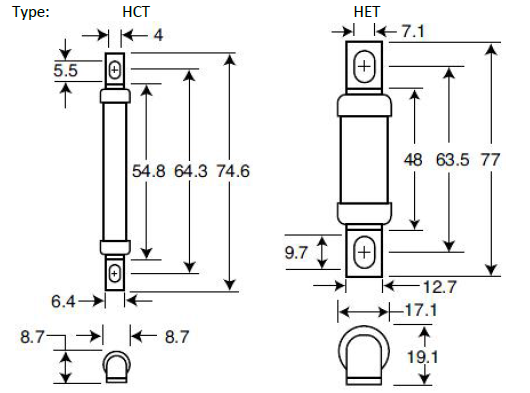 Fusível automotivo cerâmico do semicondutor BS88 4 dos fusíveis 690V da baixa pressão