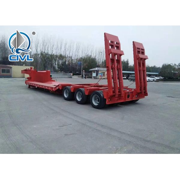 40-60 ton low flatbed semi-trailer hydraulic ladder for transporting construction machinery