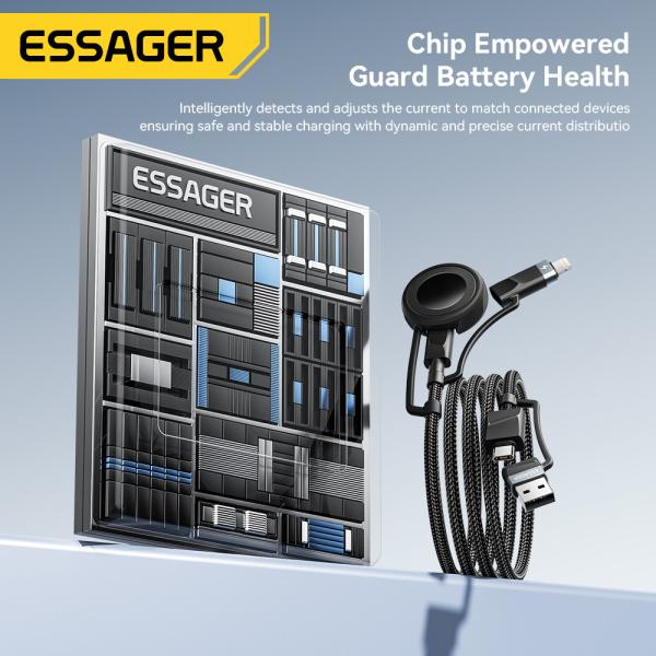 ESSAGER ES-X71 5 in 1 QC PD USB A/C to USB C/L Smart Watch Charging Data Cable