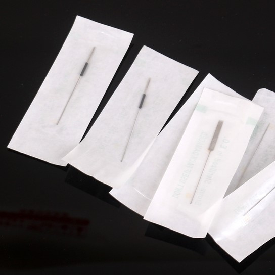 Sterile disposable needle 0.35*50mm for permanent makeup/needle cap, for mircobalding tattoo needles and tattoo supplies