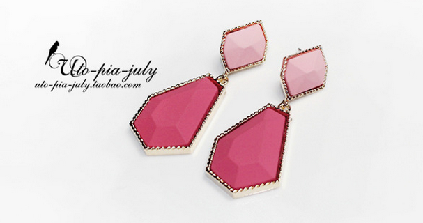 Sweet candy colored acrylic earrings wild geometric squares
