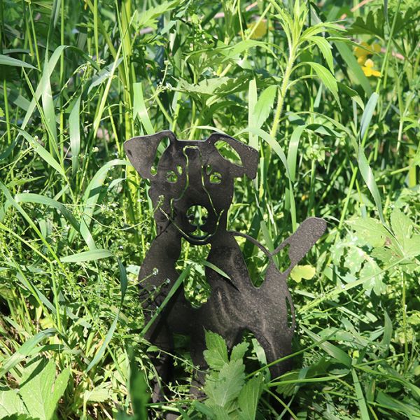 Weather Resistant Garden Metal Ornaments Decoration Yard Dog Shape