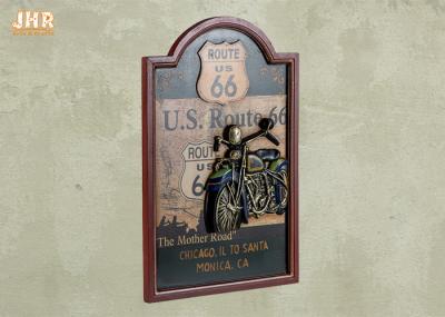 A parede de Route 66 assina as chapas de madeira da parede da motocicleta da antiguidade da decoração da parede da estrada da mãe