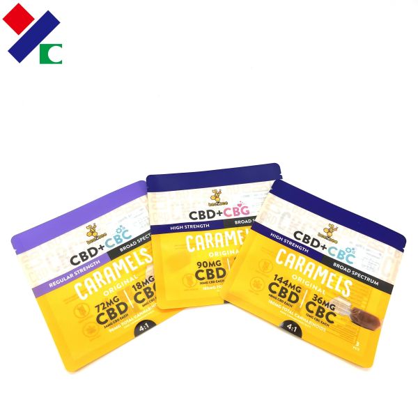 High Barrier 3 Sides Seal Pouch NY LDPE Custom Printed Embossed Food Plastic Bag Tear Notch