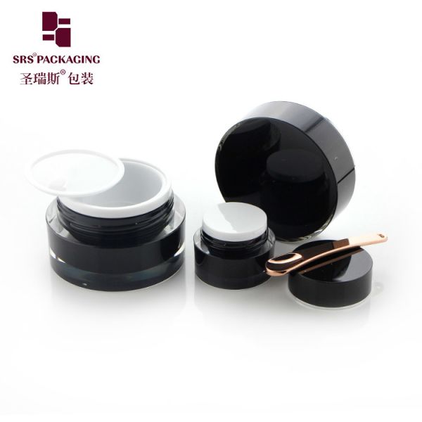 SRS free sample plastic recycled skin care acrylic packaging jar and round lotion bottle
