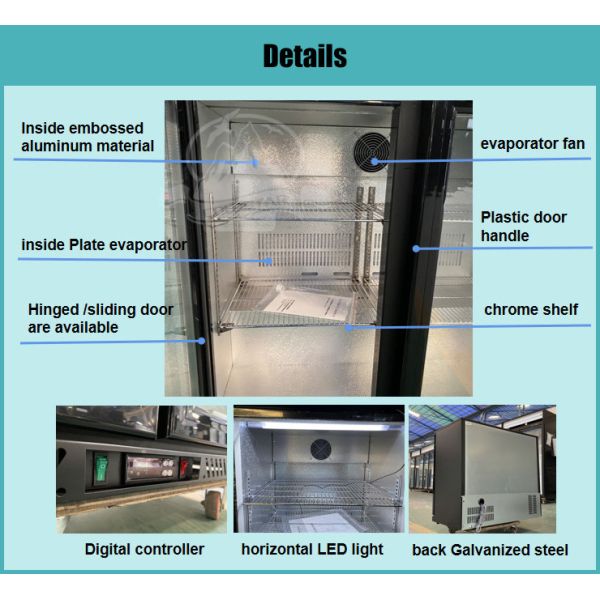 300L Glass Door Counter Top Mini Fridge Desktop Display Cooler