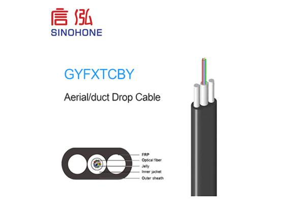 FTTH Aerial Duct Drop Indoor Fiber Optic Cable Bow Type Self Supporting Stretch Proof