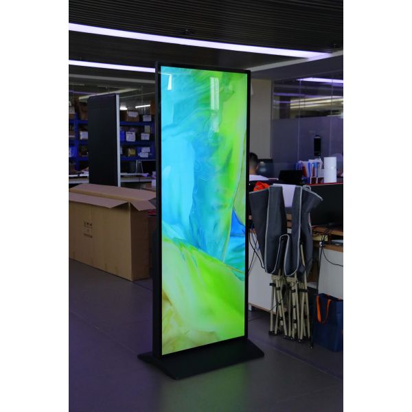 Customized 75 Inch Ultra-Thin Floor-Stand Digital Signage Touch Screen LCD Display Advertising Player Totem 75 Inch
