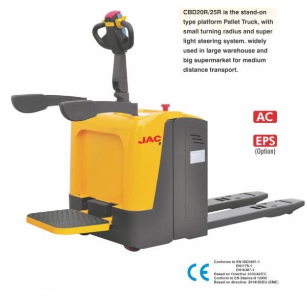 Standing Type Electric Pallet Jack With 2000KG Loading Capacity , Optional Color