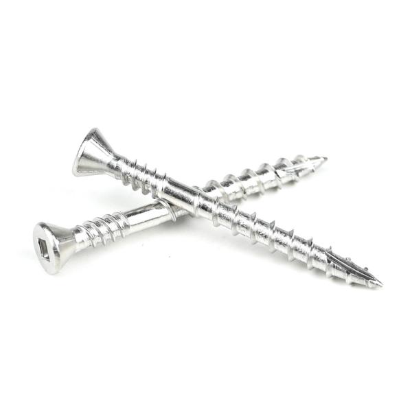 10 X50 Square Head Countersunk Chipboard Screws Double Thread With Ribs