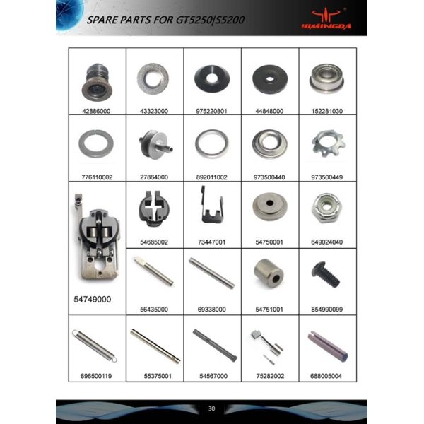 Asambleas posteriores de la guía de las piezas del cortador del rodillo GT5250 GT7250 .078 cuchilla 54750001
