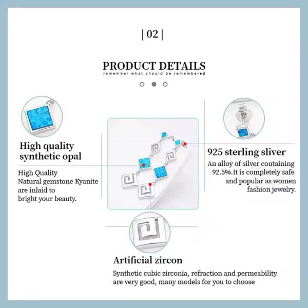 Drop Synthetic Opal Leverback Earrings Women 925silver Jewelry