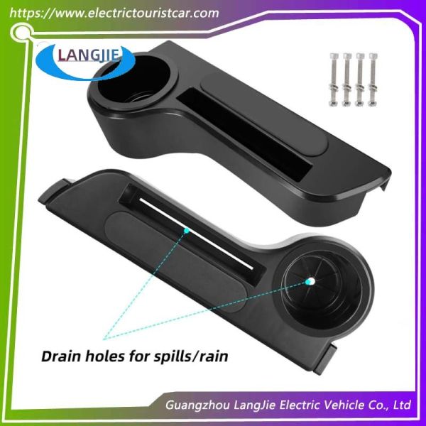 Universal Golf Cart Rear Seat Kit EZGO Armrest Black Cup Holder Detachable For Easy Cleaning