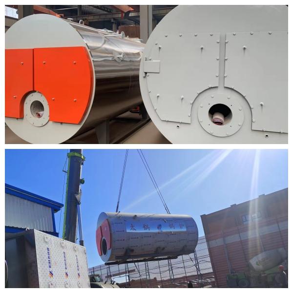 Horizontal 0.7MW-14MW oil gas fire tube pressure hot water boilers are used in chemical industry