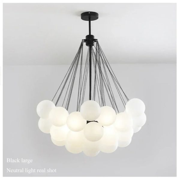 Glasses Bubble Chandeliers Nordic Frosted Glass Gold Black Pendant Light （WH-AP-669）