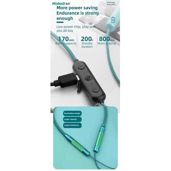 HIFI радиотелеграф S1 170mAh наушников Bluetooth Neckband спорта BT5.1