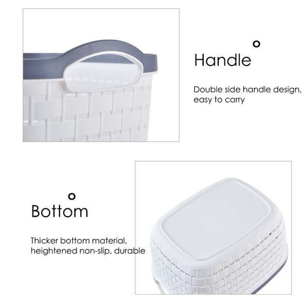 Household Plastic Caddy Basket With Handle 30x21 Plastic Storage Basket