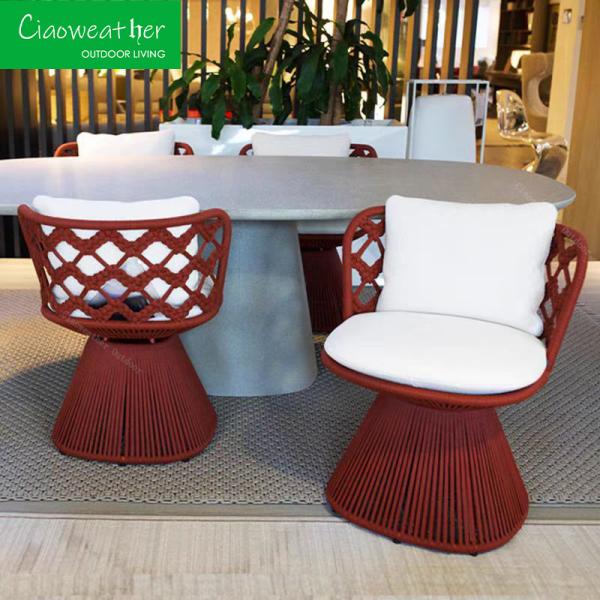 Hotel Patio and Living Room Modern Outdoor Garden Chair Set with Waterproof Upholstery Cushion in Customized Color