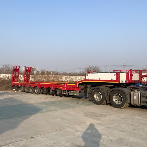 80 Ton Hydraulic Extendable 9 Axle Gooseneck Lowboy Trailer with Mechanical Suspension