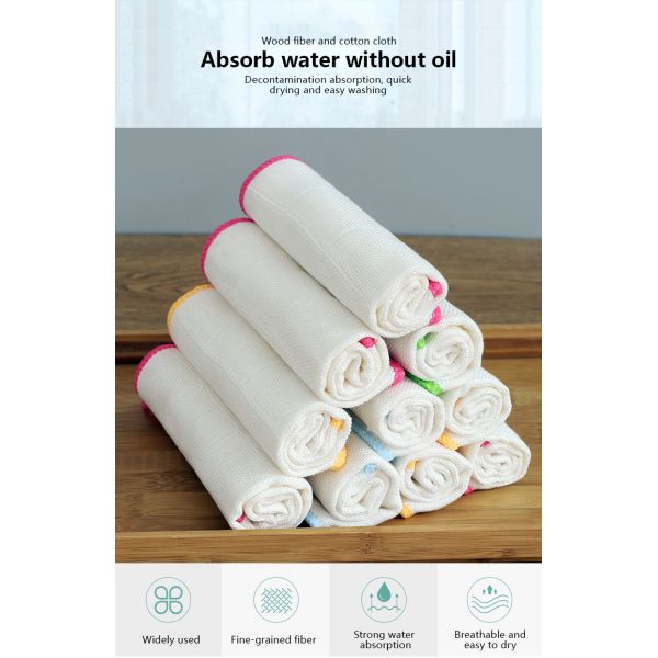 Кухонные полотенца из деревянного волокна из бамбука квадратная форма настраиваемый логотип хлопчатобумажные полотенца для посуды