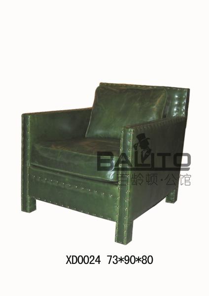 green classical antique single leather sofa/classic single leather sofa furniture