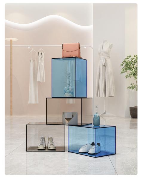 Morden Colorful Acrylic Display Box Custom Design For Window Brand Show