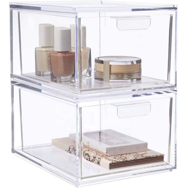 Customized acrylic desktop storage boxes skin care product organizer cosmetic makeup organizer box