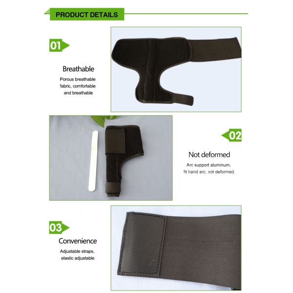 New type good selling black composite cloths wrist thumb protect brace