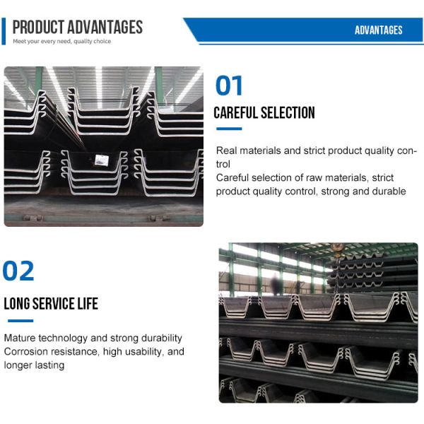 Q235 Q345 Cold Formed Steel Sheet Pile Sp-U400*170*15.5 304 316 Sy295 Ysp45