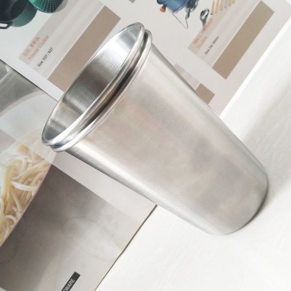 Stackable 17 Oz Metal Stainless Steel Drinking Cups For Travel Camping