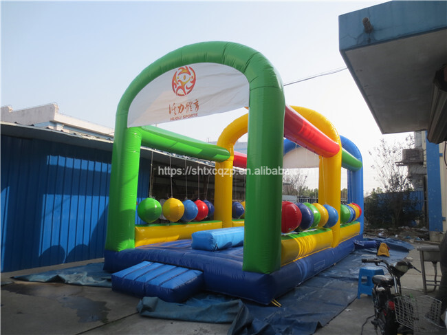 China Factory Outdoor Inflatable Interactive Adult Sport Game with Ball Fun Sports Bouncer Mat Inflatable Obstacle Course