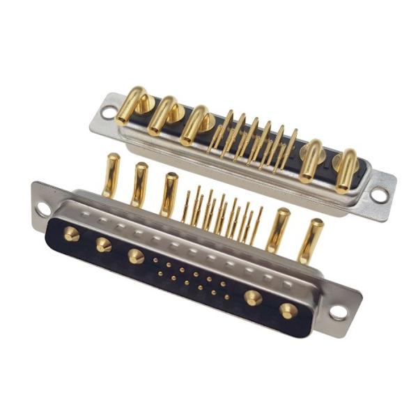 High Power 5W5 Male Right Angle DIP Full Gold Plated Connector