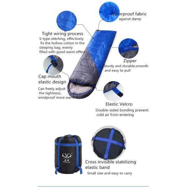 Wholesale Direct Selling Camping Splicing Sleeping Bag Outdoor indoor Autumn Winter Extended Adult Camping Sleeping Bag