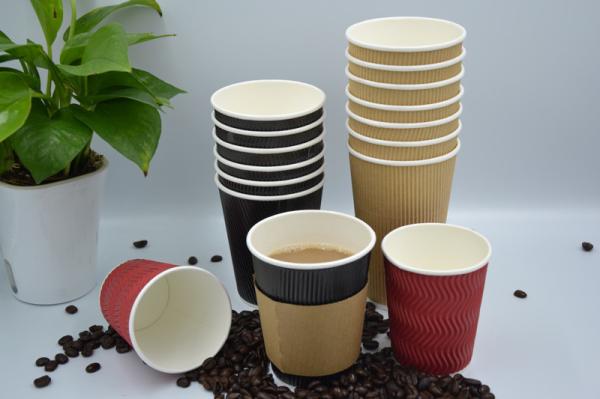 Paper Hot Cup, Coffee Cup, Tea Cup - 8 oz-12oz-16oz - Ripple Wall, Insulated - No Need For Sleeves