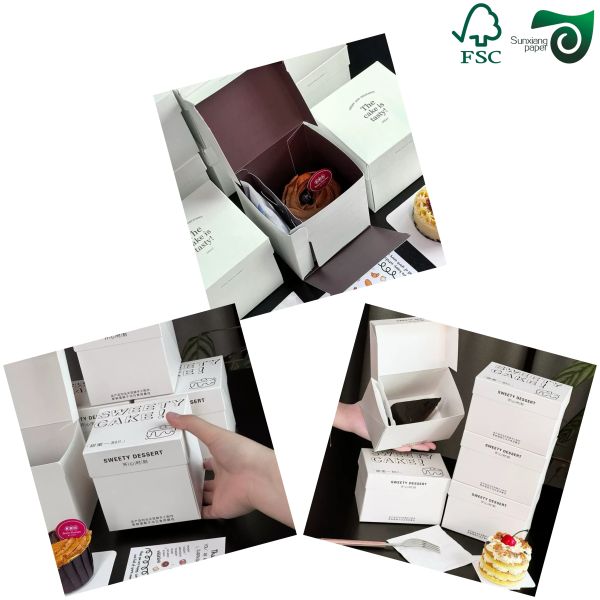 300gsm Dual Tone Food Safe Kraft Paper Coated White Front Brown Back For Sturdy Food Containers FSC