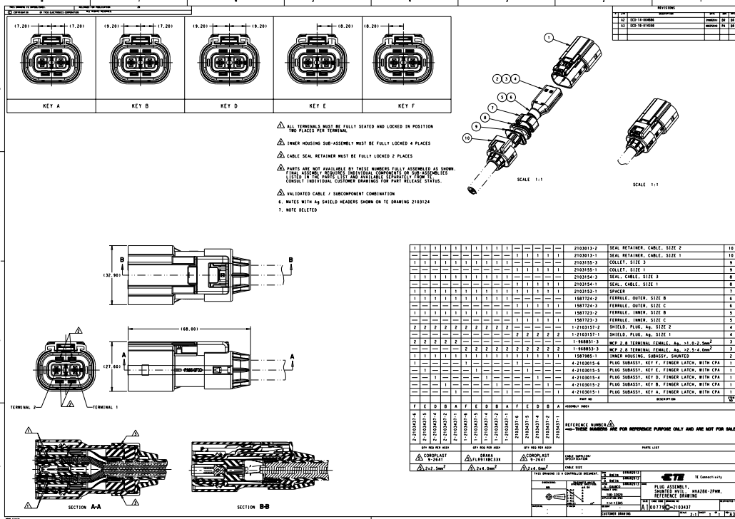 4-2103015-1 TE Automotive Connectors PLUG SUBASSY