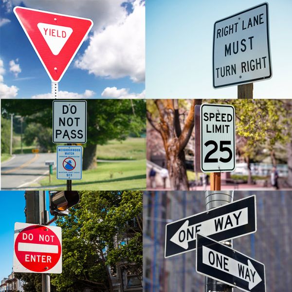 Custom Aluminum Blank Regulatory Road Signs Reflective Signage Board Circle
