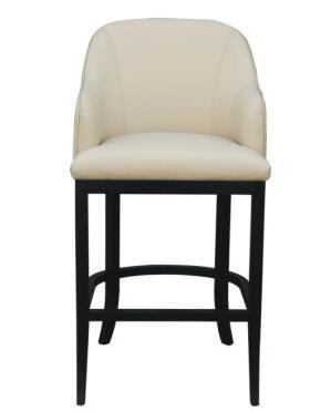 Birch wood white pu upholstery barstool/counter stool with metal bars,fashion wooden barstool