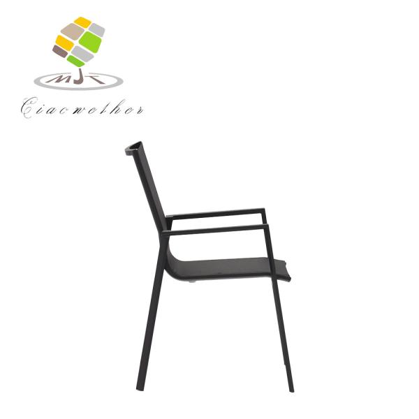 Design moderne Meuble extérieur patio Jardin Bistro Café Restaurant Chaise à manger Chaise extérieure en aluminium pour le style moderne