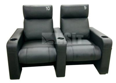 2 Seats Manual Recliner Home Theater Seating Couch With Aluminum Cup Holder