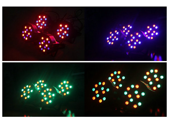 Plastic Body Light Weight Slim LED Par Lamps 18PCS 1W Par 64 Cans For Stage Lighting